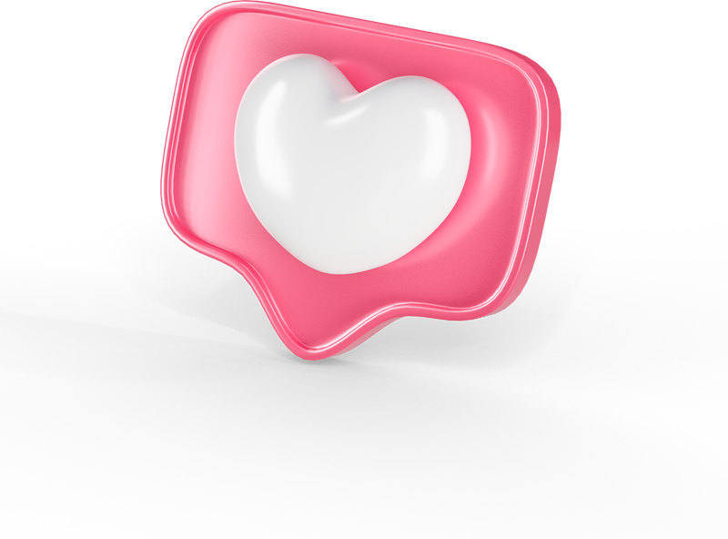 Heart chat bubble minimal isolated 3d render illustration
